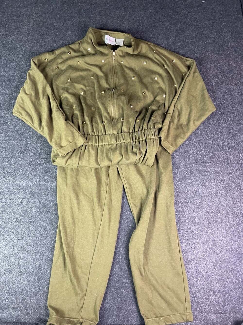 Styles To Go Jumpsuit Size M Olive Green Studded Zip